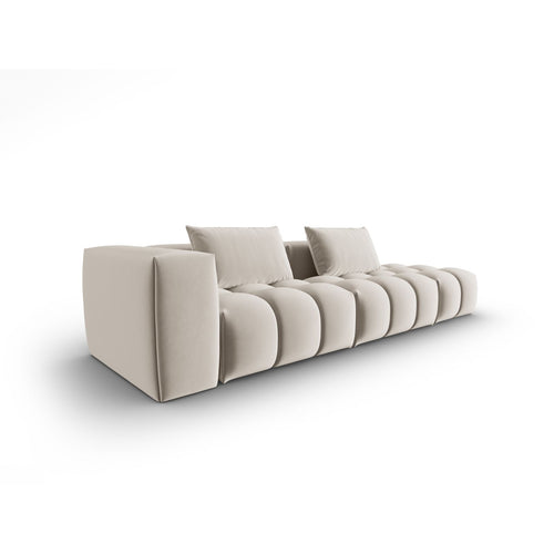 Cosmopolitan Design - Rechte modulaire bank Verona 4-zits, flueel ecru - 85x265x70cm