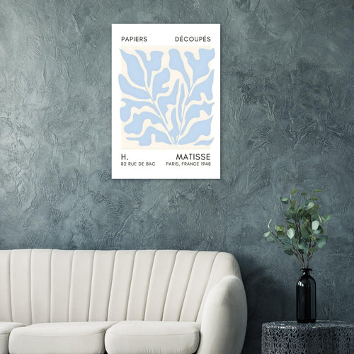 Artfulprints Poster Matisse – Seabed shapes light blue   - 50x70 cm - Blauw