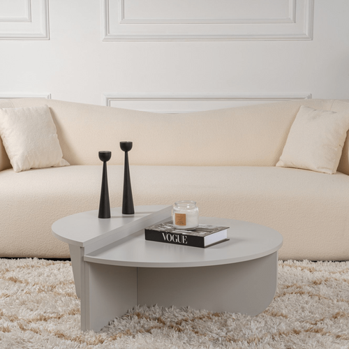 Calicosy - ORION Set van 2 salontafels - Licht hout - 90x90x35 cm