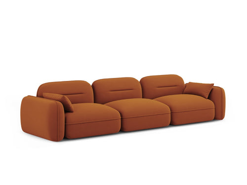 Cosmopolitan Design Modulaire bank Sydney 4-zits, flueel, terracotta - 90x320x70cm