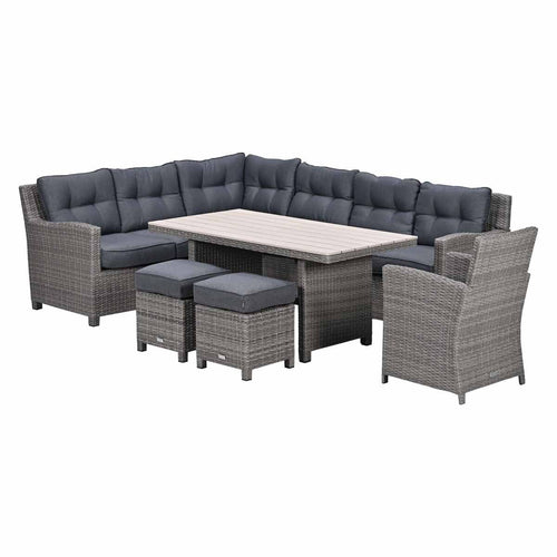 Garden Impressionslounge dining set Jaru 6-delig links - light teak vironwood