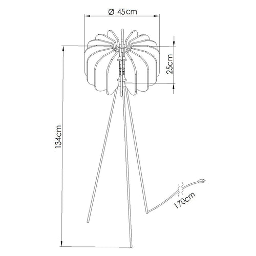 Sollux Lighting Staande lamp MULA 45 geel - 45x45x134cm