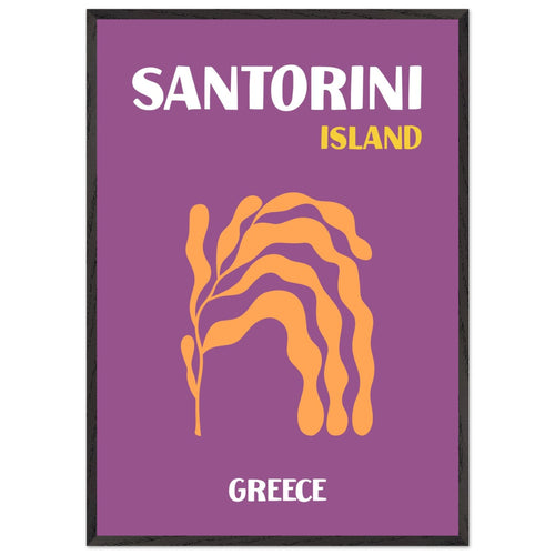Artfulprints Poster met Lijst Griekenland - Santorini   - 70x100 cm - Paars