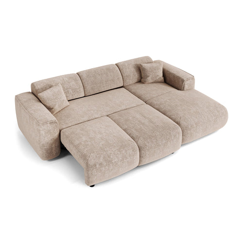Sia Home - Hoekbanken YUMA - Fluweel met reliëf - Beige - 283cm