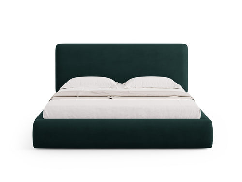 Cosmopolitan Design Opbergbed met hoofdeinde Colonel 160x200cm, chenille, flessengroen - 220x180x100cm