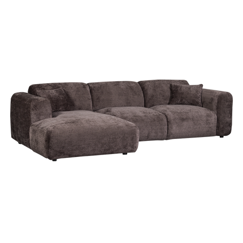 WOOOD chaise longue bank links Cloud - Chenille - Bruin - 80x280x165