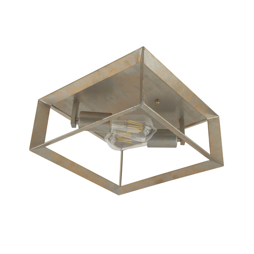 Searchlight plafondlamp Heaton - 2 lichts - 30  x 30   cm - zilver goud
