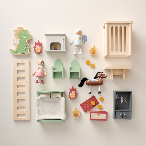 Petite Amélie Houten Poppenhuis Ridderkasteel - Incl. poppen en 17 accessoires - vtwonen shop