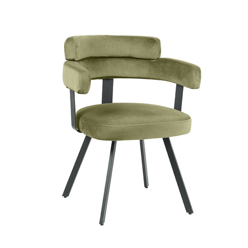 LABEL51 Eetkamerstoel Bardio - Donkergroen - Zithoogte 47cm - Set van 2