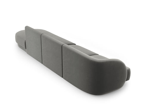 Micadoni Rechte bank Miley 4-zits, flueel, lichtgrijs - 90x323x70cm