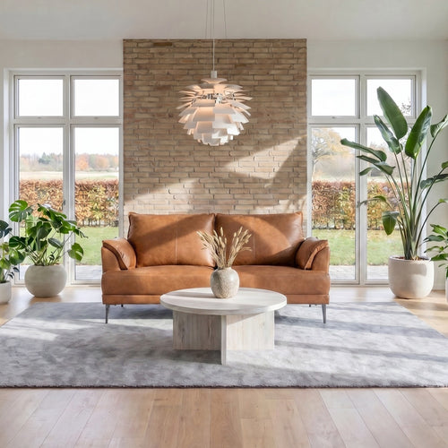 Furnhouse 2-zitsbank Soul - Cognacbruin - Leer - 90x160x88
