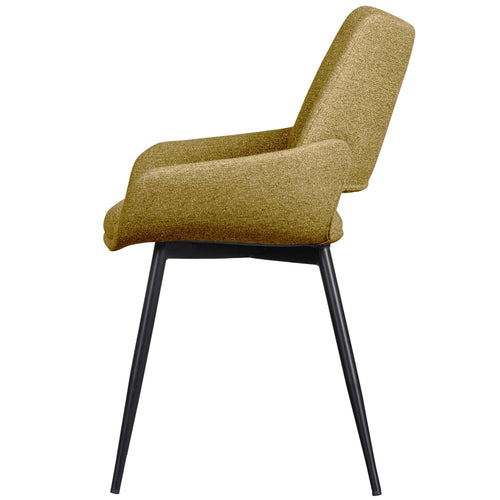 BePureHome eetkamerstoelen Parade - Melange Stof - Mosterd - Set van 2 - vtwonen shop