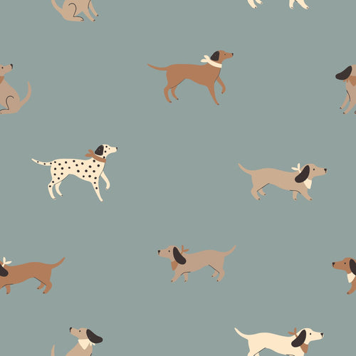 ESTAhome behang honden blauw en bruin - 50 x 900 cm - 131381 - vtwonen shop