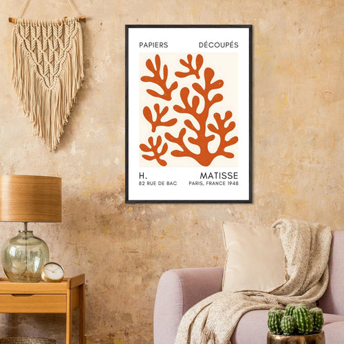 Artfulprints Poster Matisse – Coral shadows orange   - 30x40 cm - Oranje