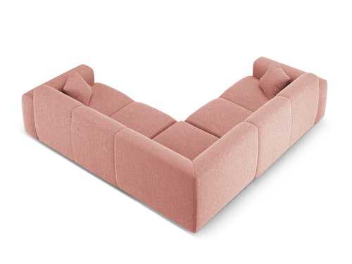 Cosmopolitan Design Symmetrische hoekbank Nolio 5-zits, chenille roze - 252x252x72cm