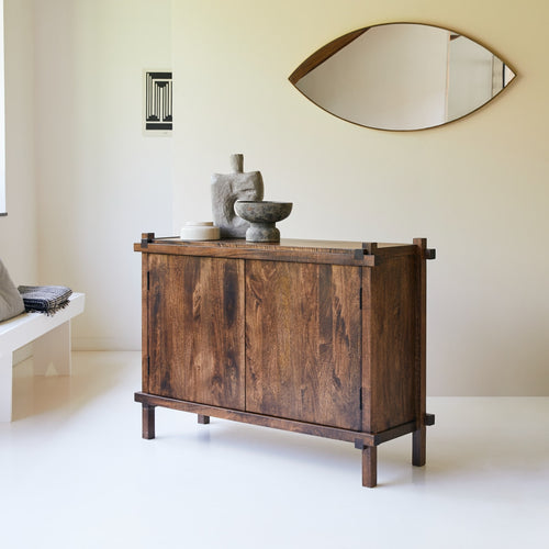 Tikamoon Buffetkast van massief mangohout 120 cm - Bruin