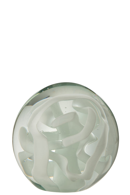 J-Line presse-papier Slinger - glas - wit - large