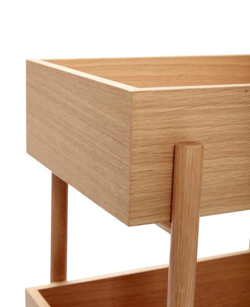 Hübsch sidetable Stack - mdf/okernfineer/eiken - 43x35xh90cm