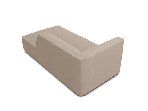 Micadoni rechter chaise longue Ruby structurele stof, donkerbeige - 180x93x69cm
