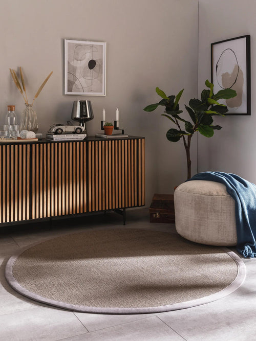 benuta sisal vloerkleed Sana - grijs - ø 150 cm