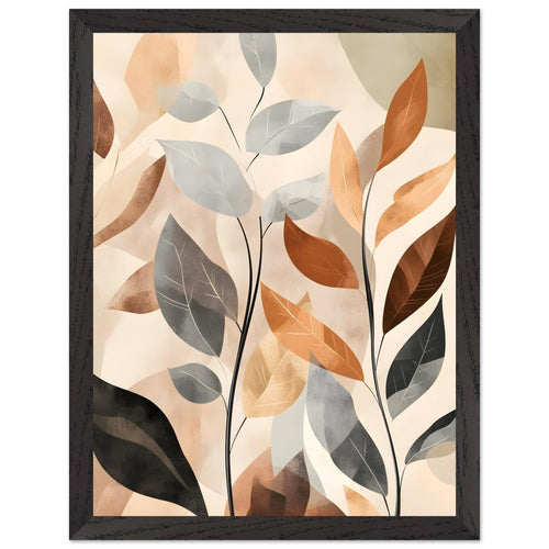 Artfulprints Poster met Lijst Boho – Autumn leaves   - 30x40 cm - Meerkleurig