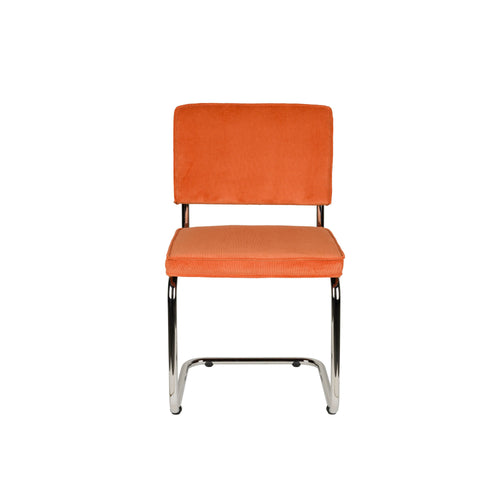 Zuiver Ridge Rib Eetkamerstoelen Oranje - Set van 2