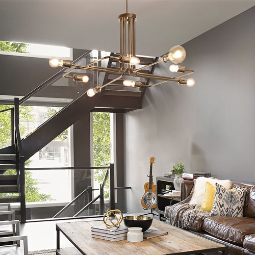 Ideal Lux Triumph - 8 Light Multi Arm Plafond Hanglamp Antiek Messing
