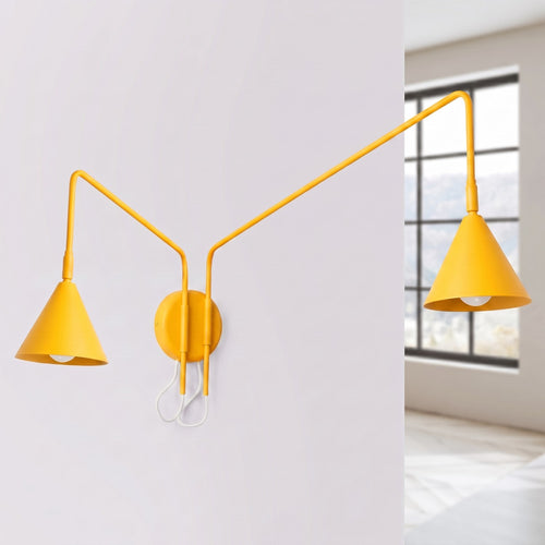 Sollux Lighting Wandlamp NOX 2 geel met schakelaar - 150x80x30cm