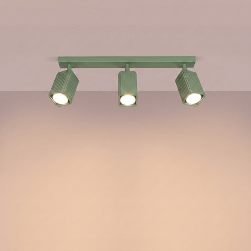 Sollux Lighting Plafondlamp RAYO 3L saliegroen - 45x6x16,5cm