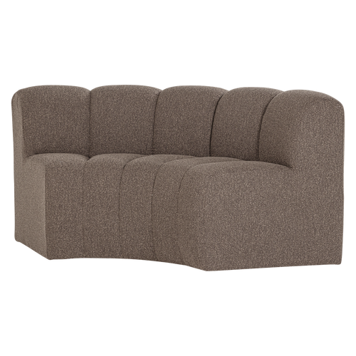 WOOOD eetbank halfronde hoek rugleuning Mojo - Bouclé - Bruin - 83x152x74