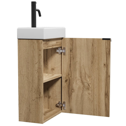 Badplaats Toiletmeubel Apollo 40 x 22 cm – Licht Eiken – Fonteinmeubel met Wastafel