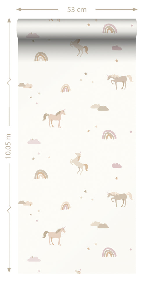 ESTAhome behang unicorns beige - 50 x 900 cm - 139539