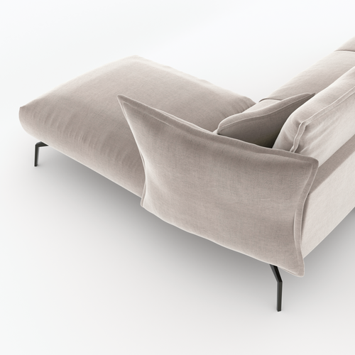 Sia Home - Rechte hoekbanken LENNY - Fluweel - Mol - 290cm - vtwonen shop