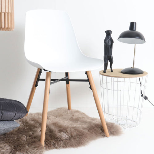 Nolon Nena-Pip Eetkamerstoelen Set van 2 - Wit - Houten Poten - vtwonen shop