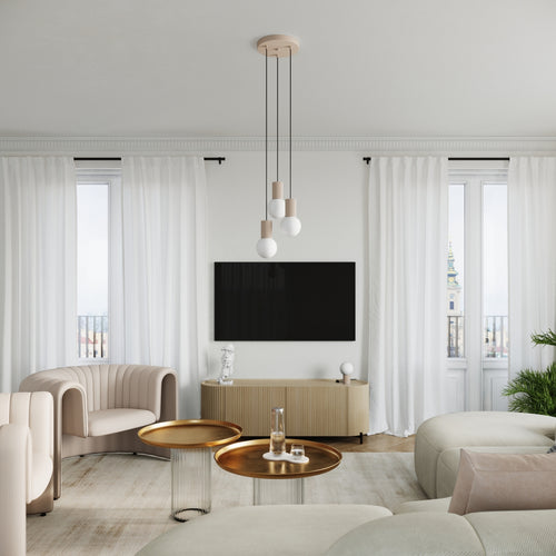 Sollux Lighting Hanglamp HALO 1 taupe - 12x12x120cm