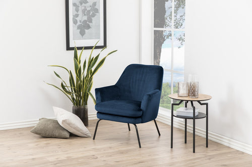 Lisomme Jez velvet fauteuil donkerblauw - vtwonen shop