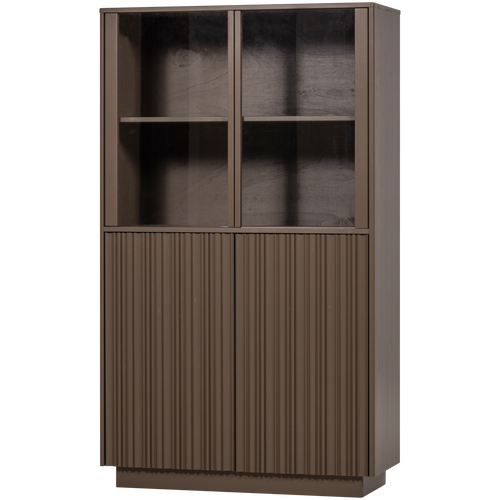 WOOOD lage vitrinekast Nova - Grenen - Truffel Bruin - 172x102x40