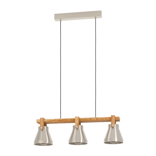 EGLO hanglamp Cawton - e27 - 76 cm - grijs/bruin - staal/hout - vtwonen shop