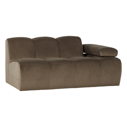 WOOOD 1,5-zits bank arm rechts Mojo - Velvet - Taupe - 74x164x97