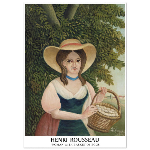 Artfulprints  Henri Rousseau - Woman with basket of eggs   poster A4 21x29.7 cm