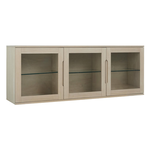 Furnhouse 3-deurs wandkast Kerteminde - Witte olie - MDF, Eikenfineer, Glas - 37x160x60