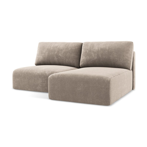 LaMiaSofa hoekbank rechts Ostia - chenille stof - donkerbeige - 210x149x79