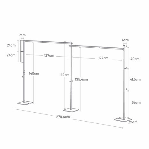 Yamazaki Tower Droogrek inklapbaar 2 stangen - Wit
