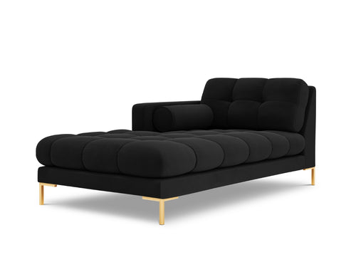 Cosmopolitan Design linker meridiaan Bali flueel, zwart - 185x102x75cm
