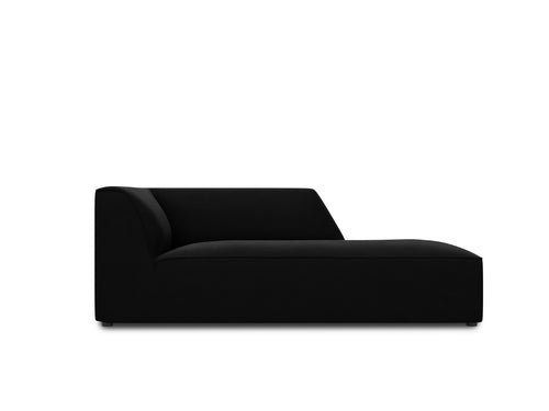 Micadoni rechter chaise longue Ruby flueel, zwart - 180x93x69cm
