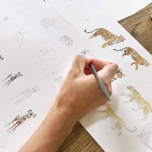 Sophie Allport Vliesbehang Kinderkamer - Animals of the World Misty Blue