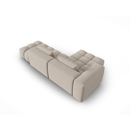 Cosmopolitan Design - Modulaire hoekbank links Verona 4-zits, structurele stof zand - 145x265x70cm