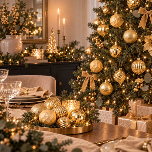 Mica Decorations Bal Onbreekbaar Goud 40 Stuks - Kerstballenset met Diameter van 6 cm - Onbreekbare Kerstballen van Gerecycled Polystyreen - Mix van