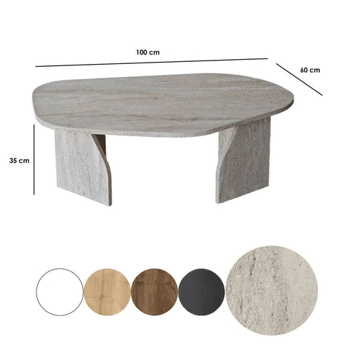 Calicosy - ROCK Salontafel met brede poten - Steen - 60x100x35 cm