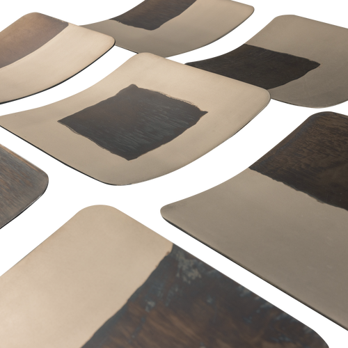 WOOOD wanddeco set Nami - Metaal - Nikkel - 25x25x25